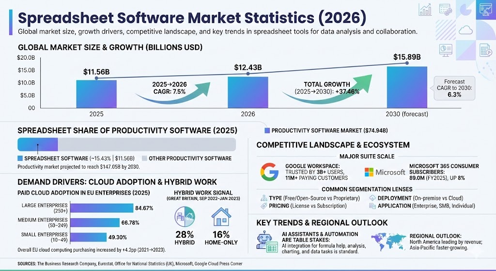 spreadsheet software market statistics